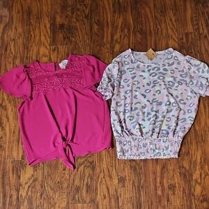 Kids' Pink and Patterned Tops Set
